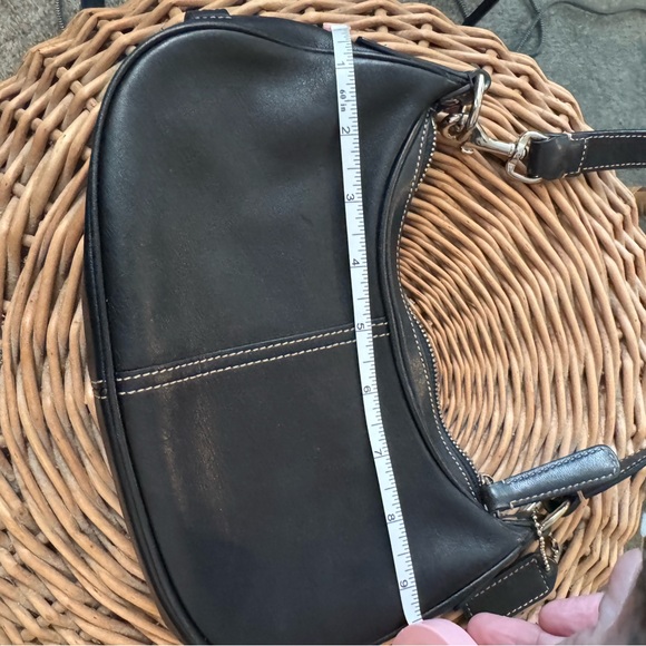 Coach Demi Hobo Legacy Hampton Leather Y2K Black Small Shoulder Bag # 7593 - Picture 9 of 11